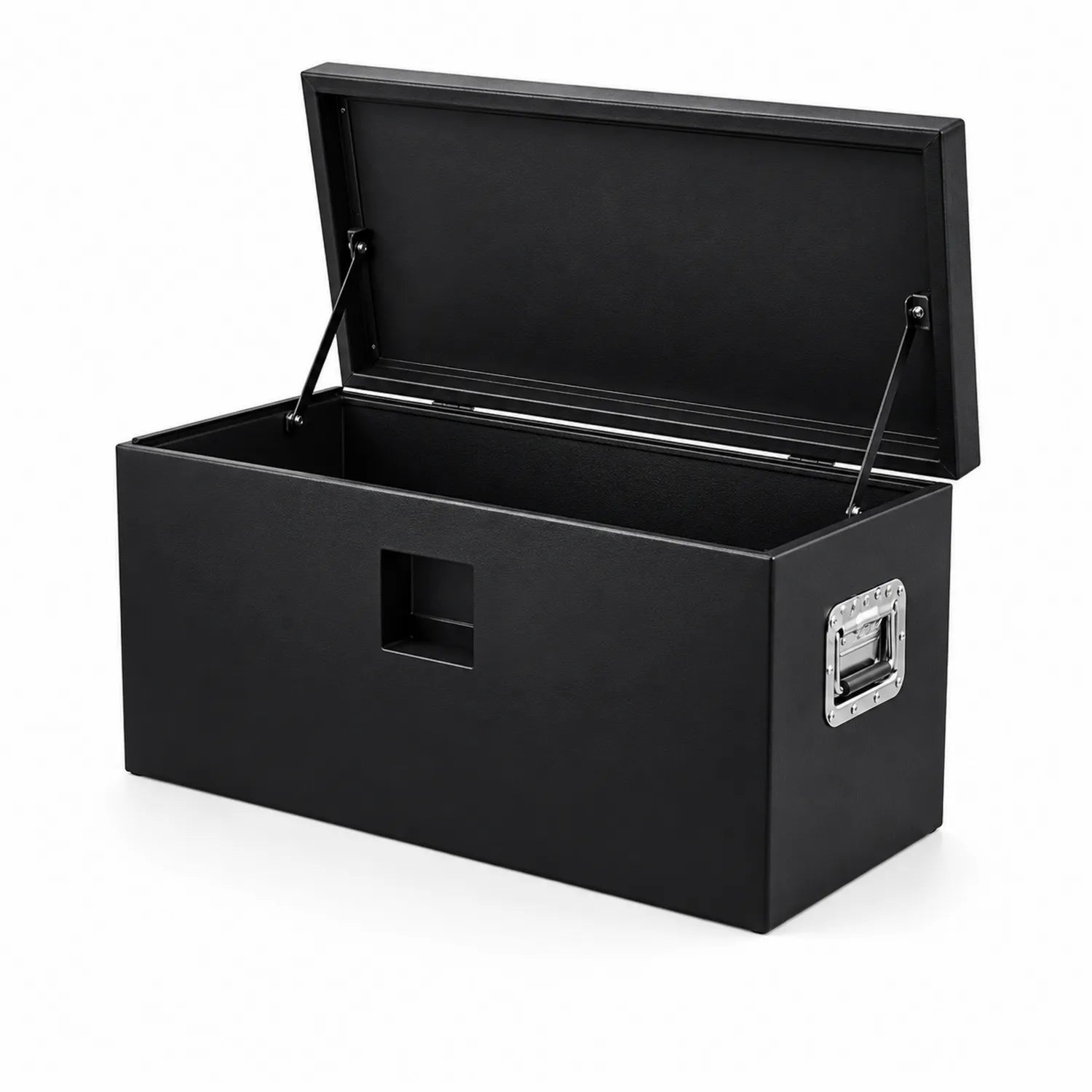 Coffre de rangement en métal noir 100 cm