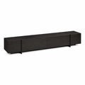 Meuble TV bas rectangulaire en bois MDF noir 180x40x20cm