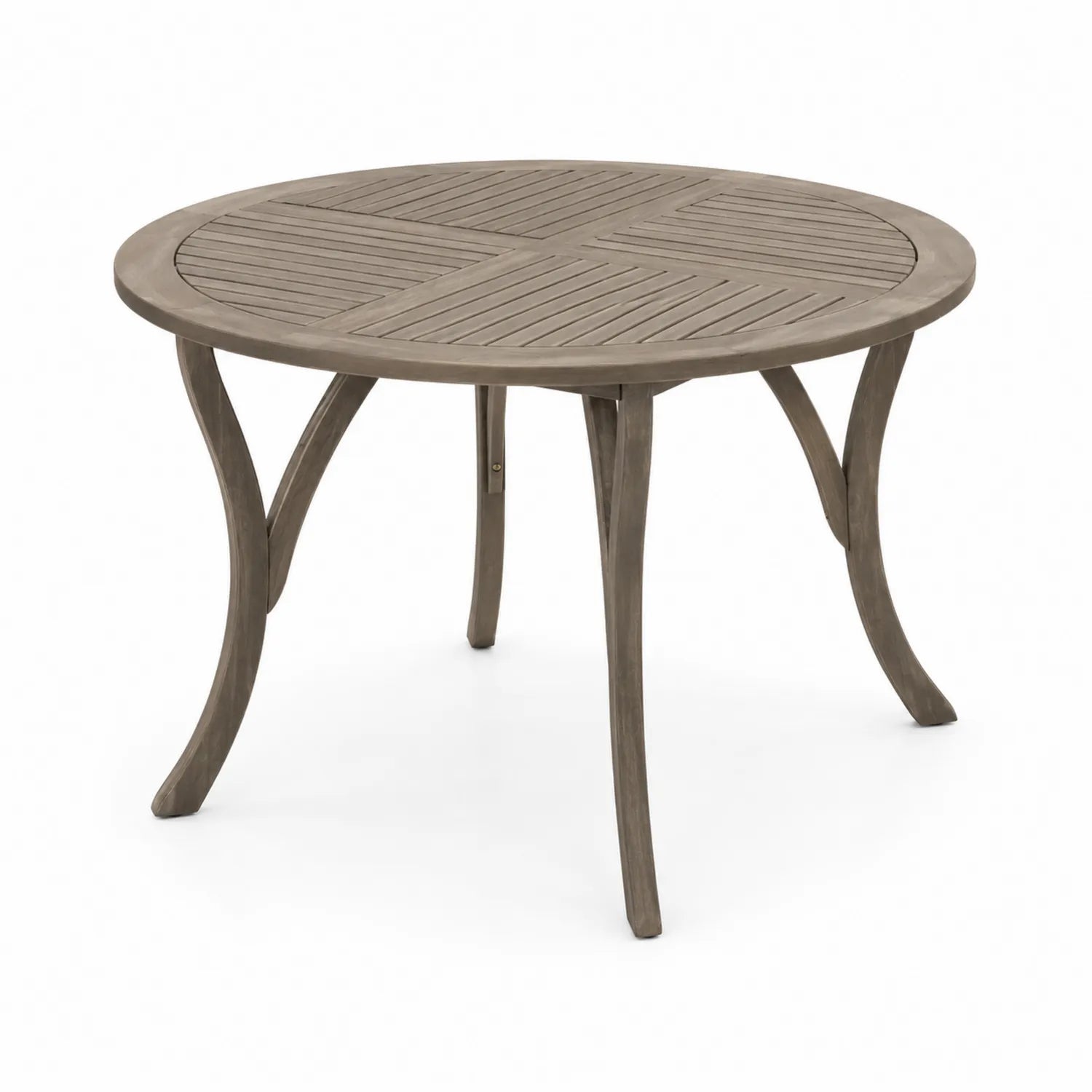 Table de jardin en bois d'acacia ronde 120 cm Marron