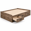 Lit en bois avec tiroirs 200x150 cm Brun