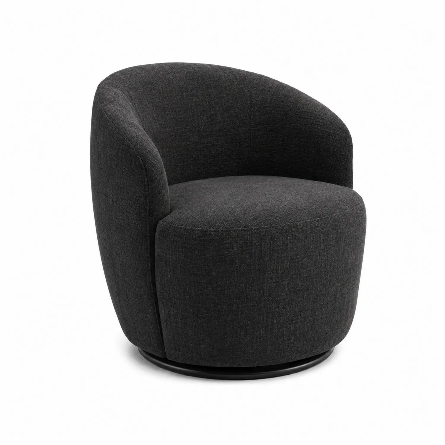 Fauteuil pivotant en tissu noir