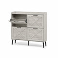 Armoire à chaussures en bois et métal Gris
