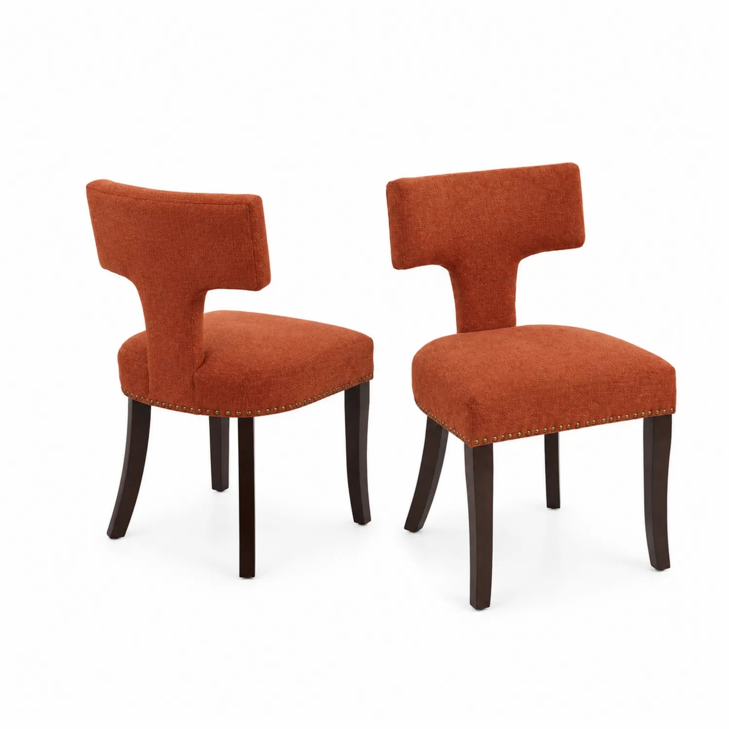 Ensemble de 2 chaises en tissu avec structure en bois