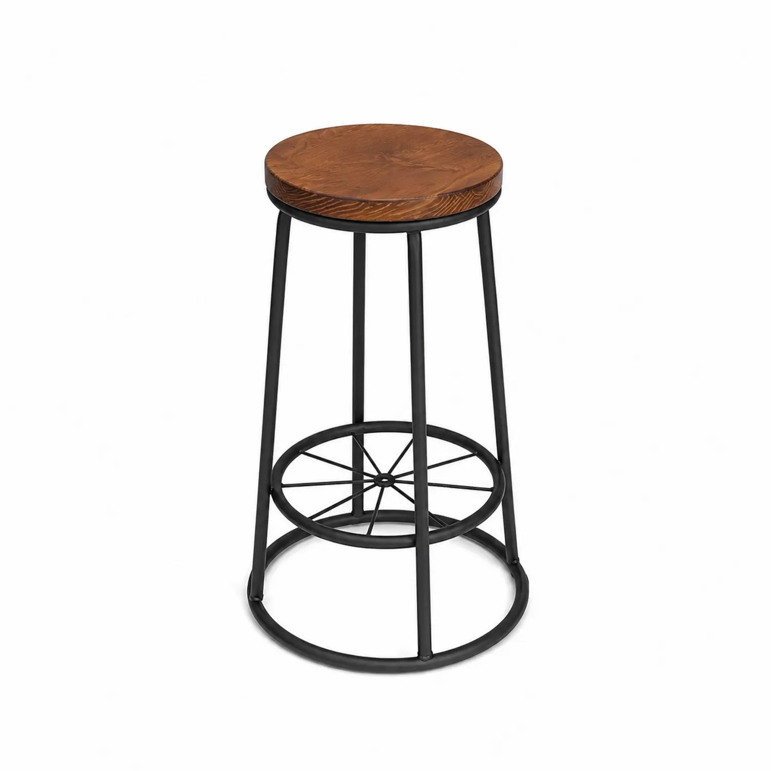Tabouret de bar en bois et métal noir 75cm