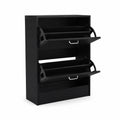 Armoire à chaussures en bois avec 2 étagères pliantes