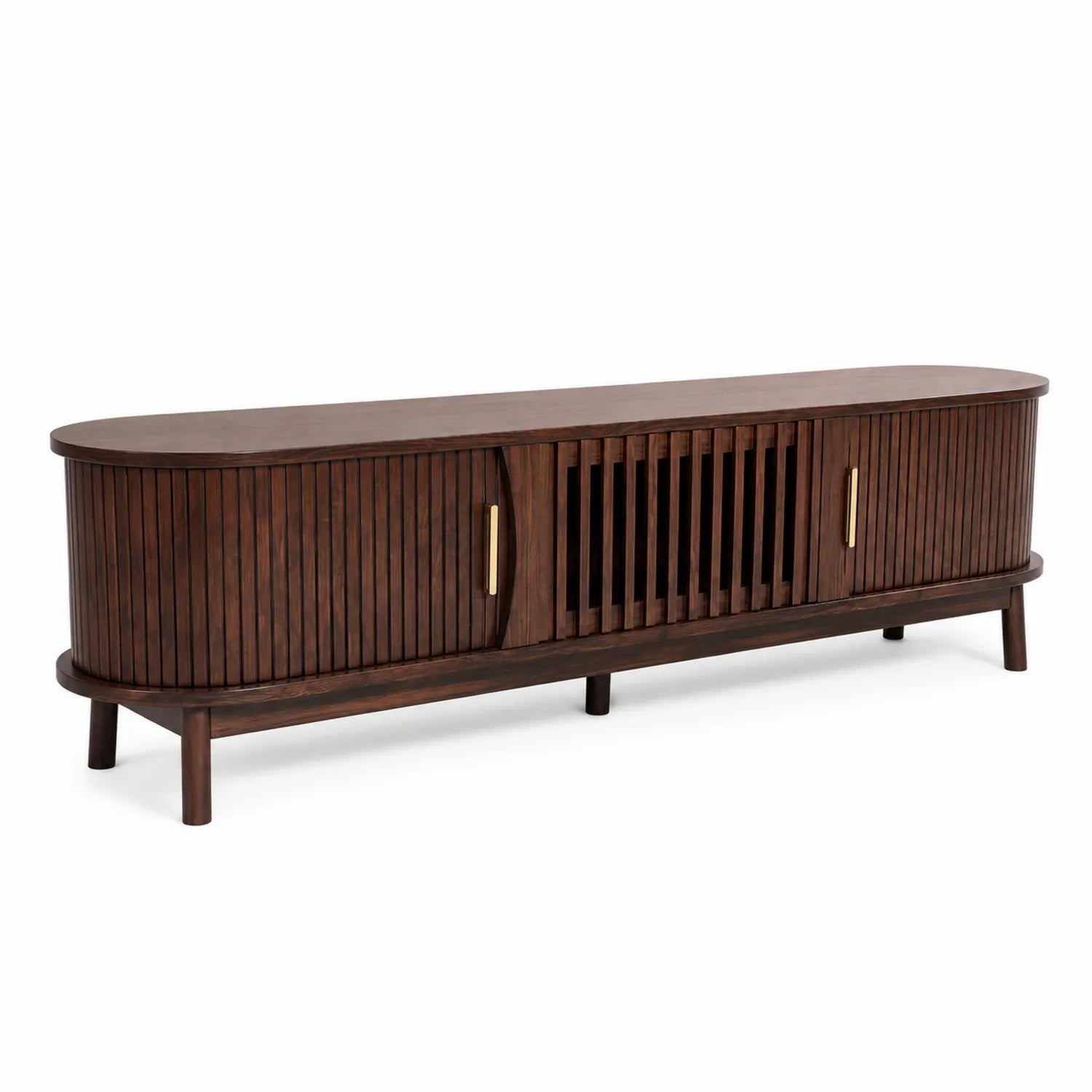 Meuble TV en bois Marron 180 cm