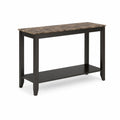Console rectangulaire en bois avec plateau effet marbre brun