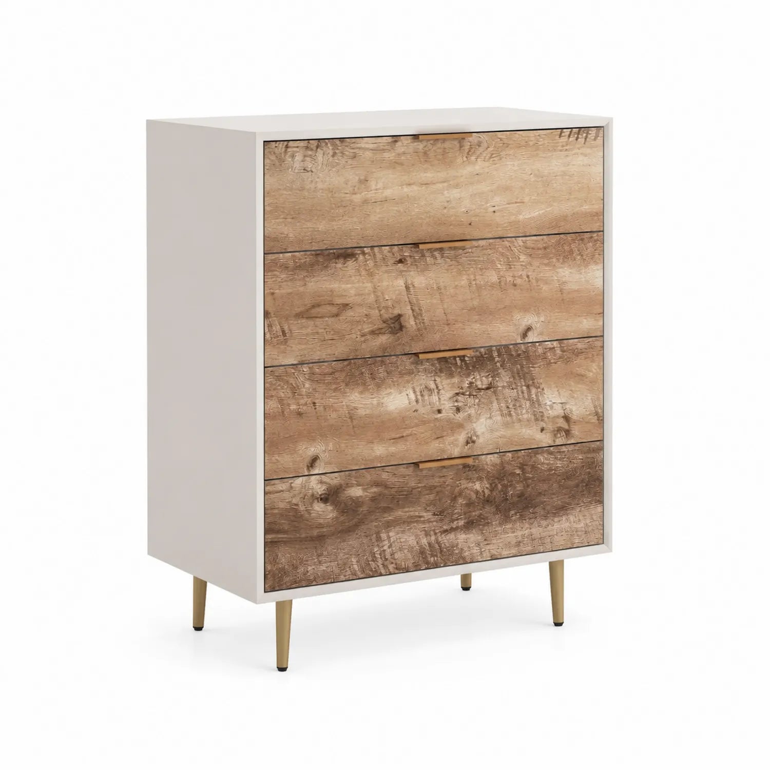 Commode à 4 tiroirs en bois avec pieds métalliques 80x40x100 cm