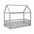 Lit cabane enfant en bois Gris 90x200 cm