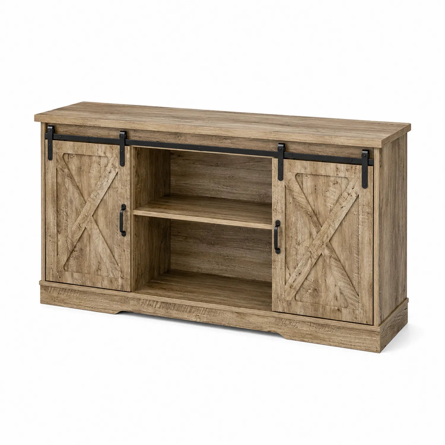 Meuble TV en bois avec portes coulissantes 150x40x80 cm