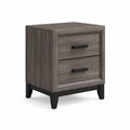Table de chevet 2 tiroirs en bois Gris