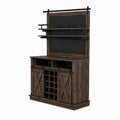 Buffet en bois avec étagères et porte-bouteilles marron 200 cm