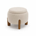 Pouf en tissu avec pieds en bois