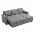 Canapé d'angle convertible en tissu gris