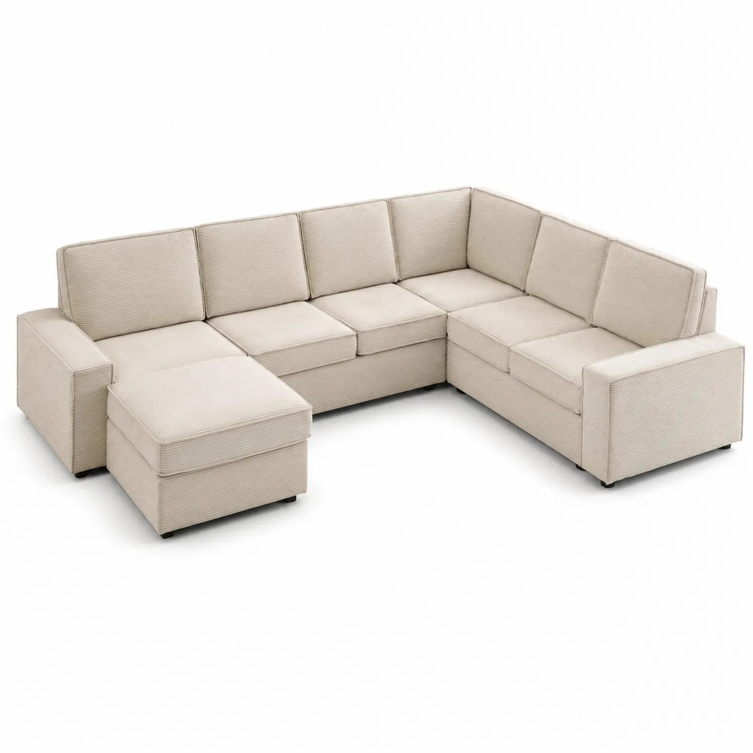 Canapé d'angle modulable en tissu Beige