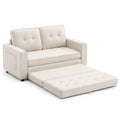 Canapé convertible 2 places en cuir synthétique Beige