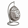 Fauteuil suspendu en métal et rotin avec coussin Gris
