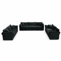 Ensemble de Canapés en Tissu Noir 2+3+2 Places
