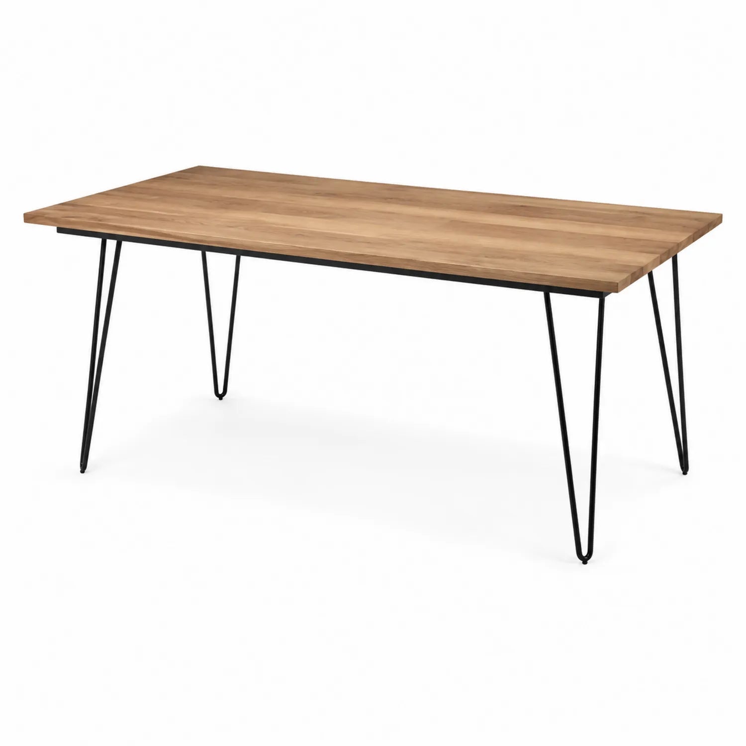 Table rectangulaire en chêne et métal noir 180x90x75 cm