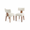 Lot de 2 chaises en tissu avec pieds en bois
