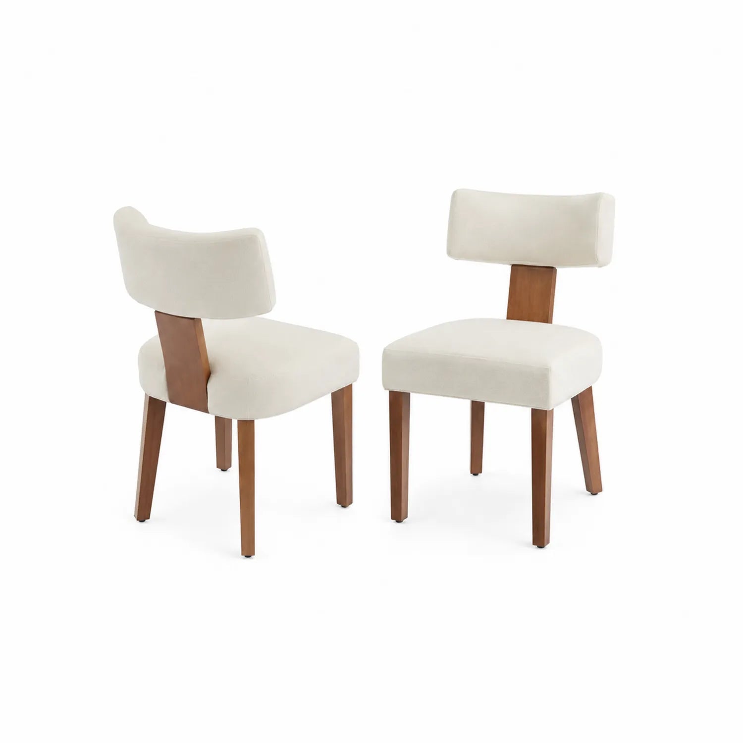 Lot de 2 chaises en tissu avec pieds en bois