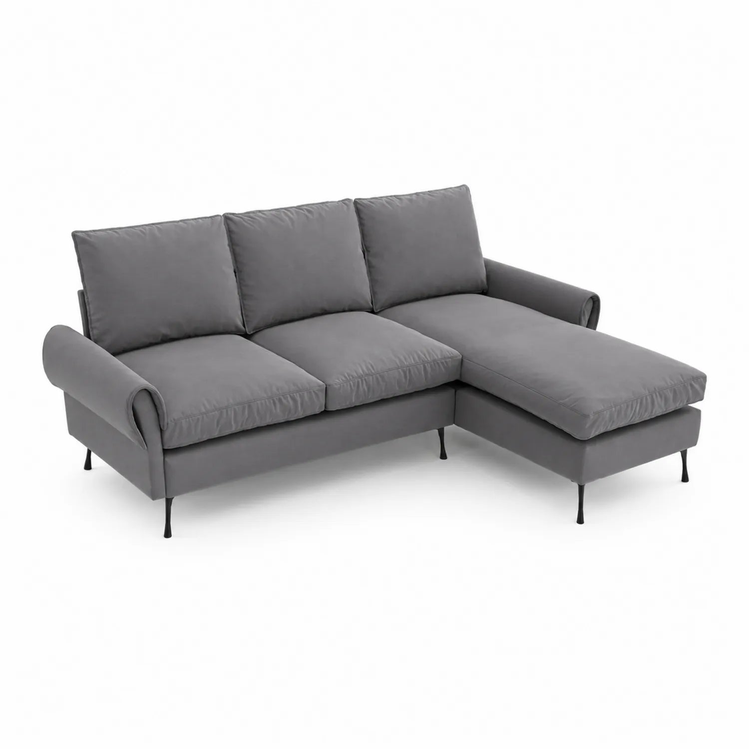 Canapé d'angle en tissu Gris 230x150x80 cm