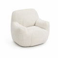 Fauteuil en tissu bouclette blanc