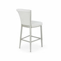 Tabouret de bar en métal et cuir synthétique blanc, hauteur 110 cm