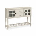 Buffet en Bois et Verre Trempé Blanc