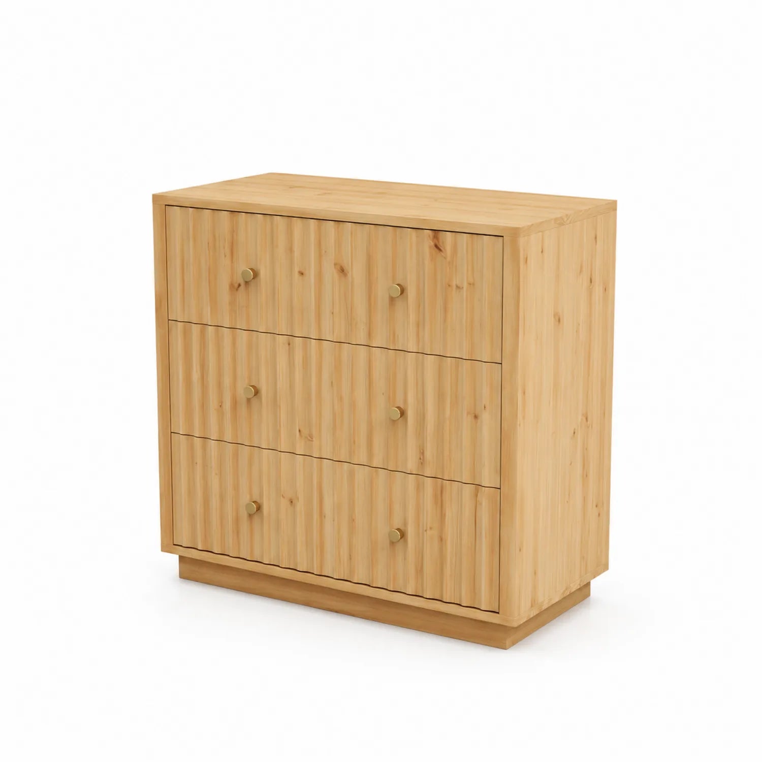 Commode en bois de pin 3 tiroirs 90x40x80 cm