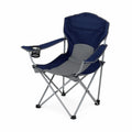 Chaise pliante en métal avec tissu Oxford Bleu/Gris