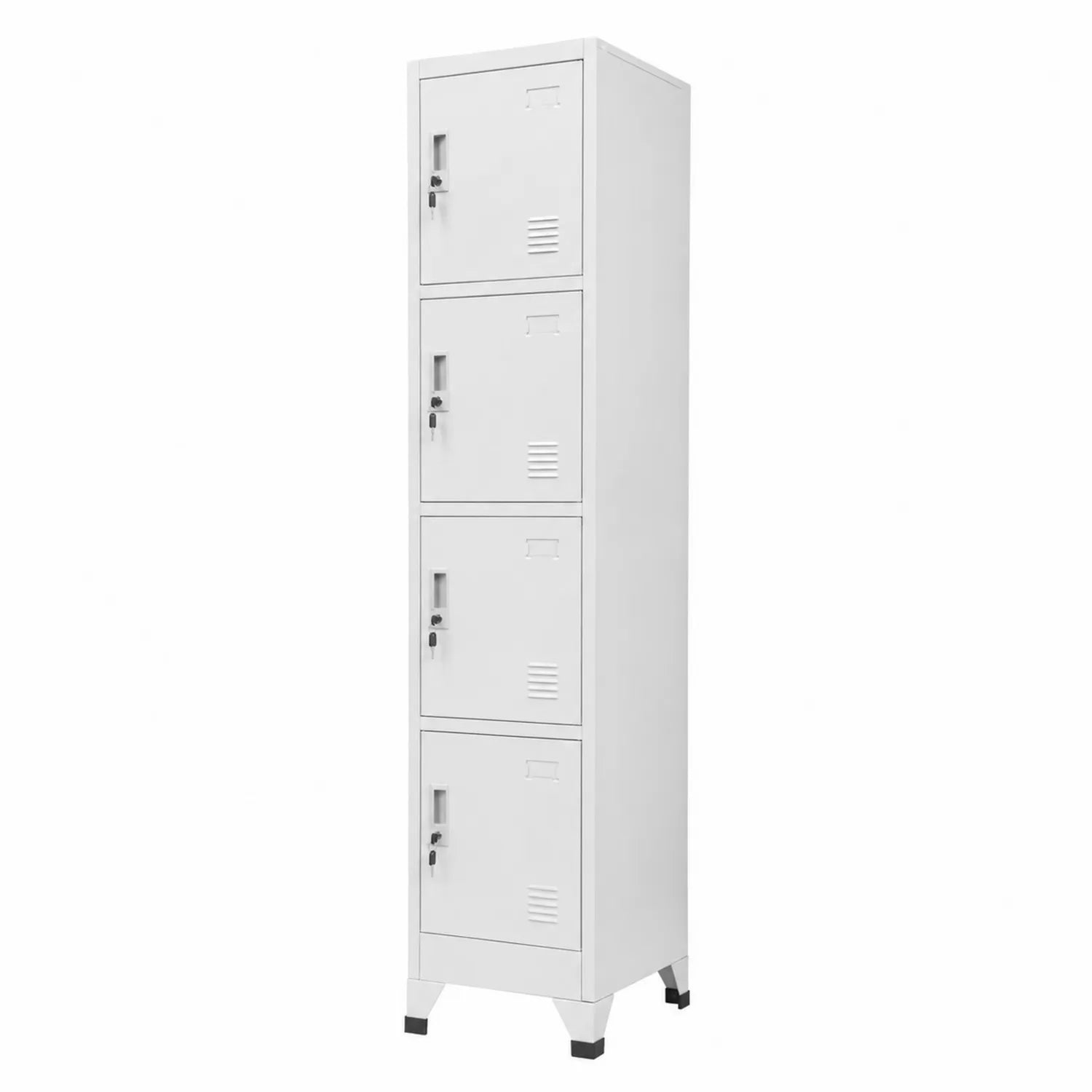 Armoire de rangement en métal 4 portes Blanc