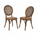 Chaises en bois avec assise en rotin lot de 2