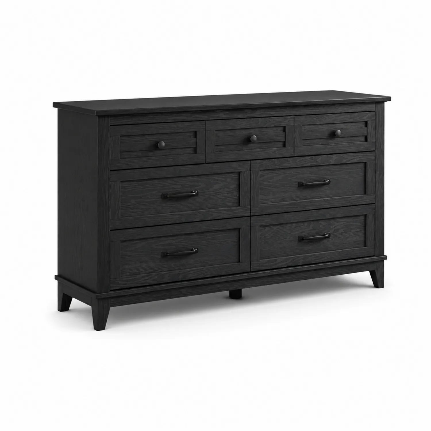 Commode en Bois Noir à 6 Tiroirs
