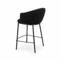 Tabouret de bar en tissu noir avec pieds en métal