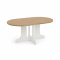 Table à manger ovale en bois et MDF blanc