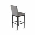 Tabouret de bar en métal et similicuir gris, hauteur 105 cm