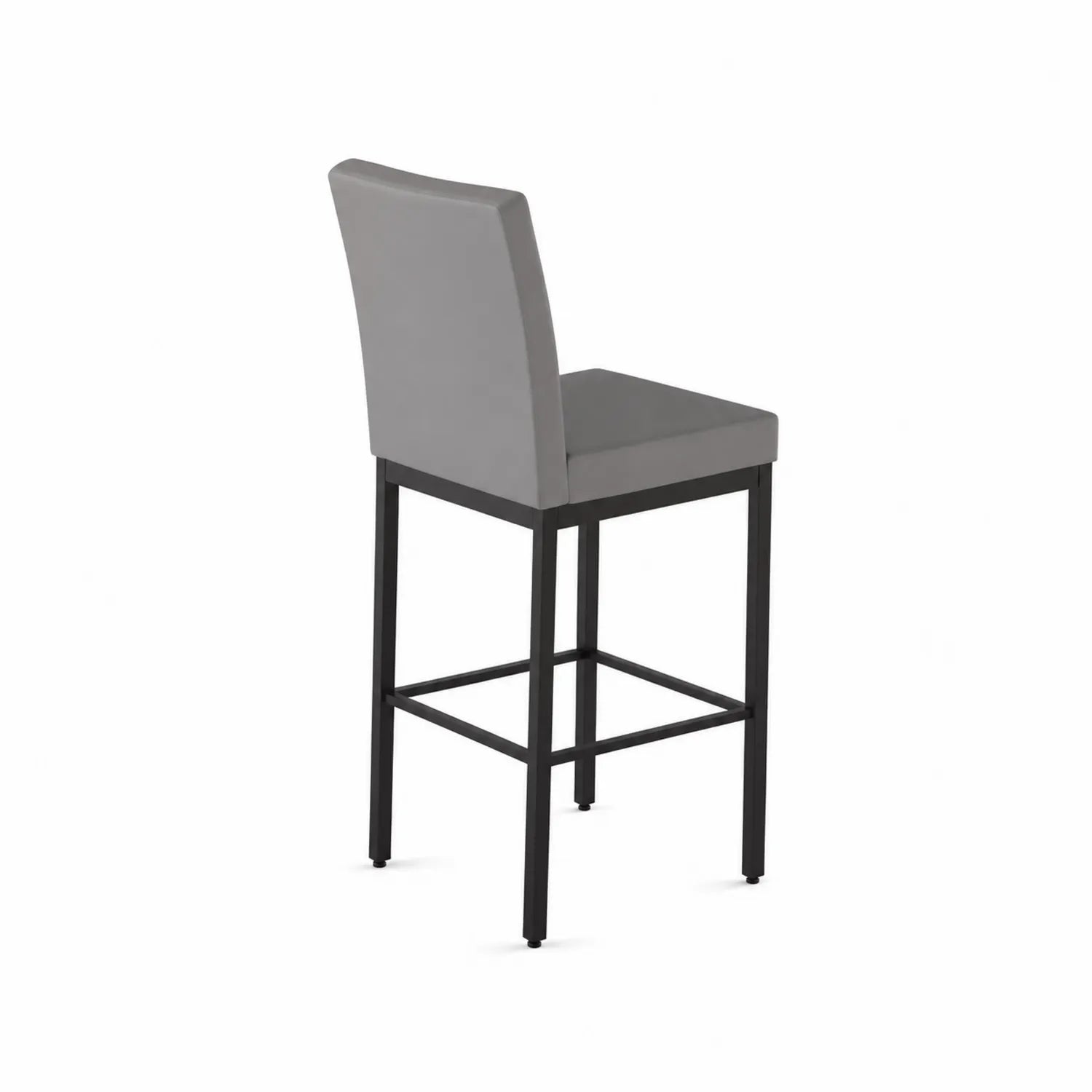 Tabouret de bar en métal et similicuir gris, hauteur 105 cm