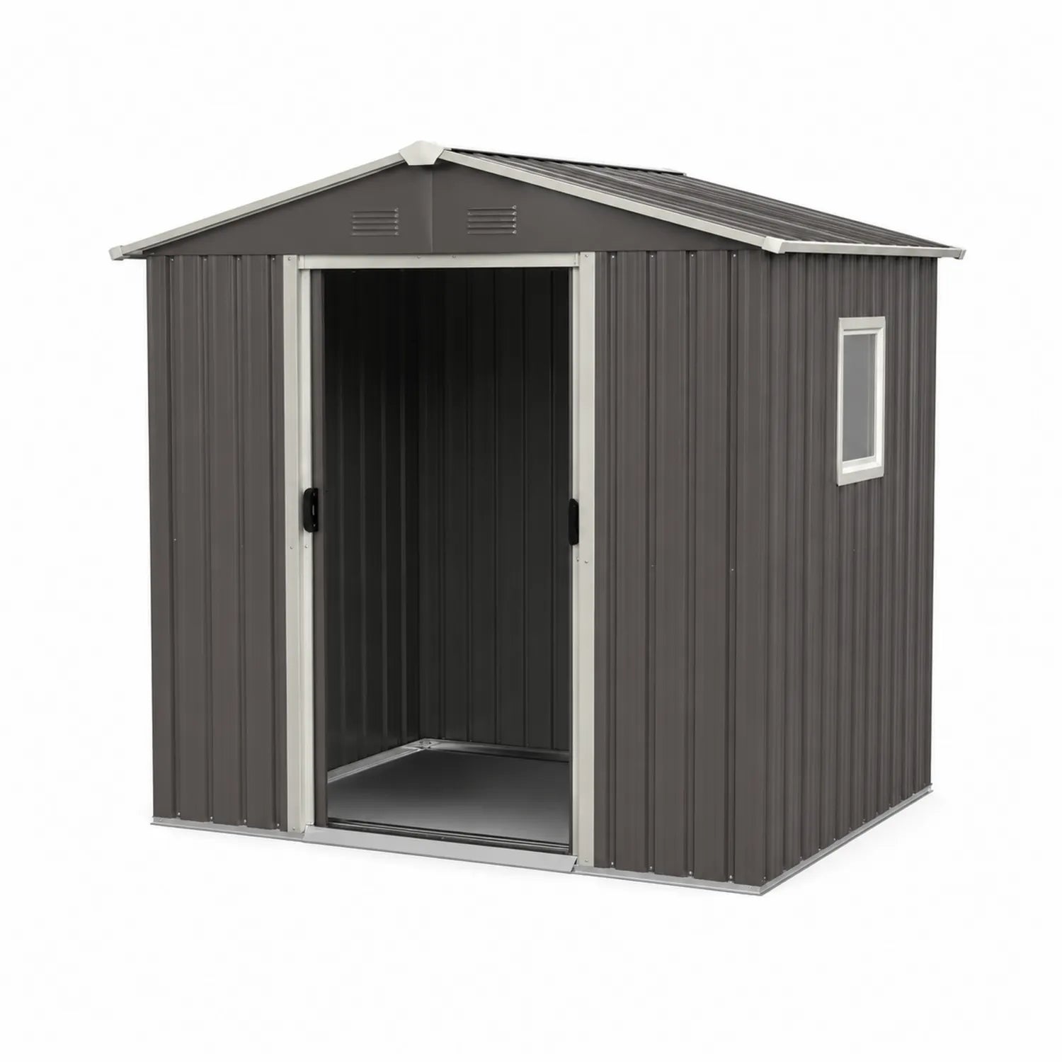 Abri de Jardin en Métal Gris avec Fenêtre en Polycarbonate